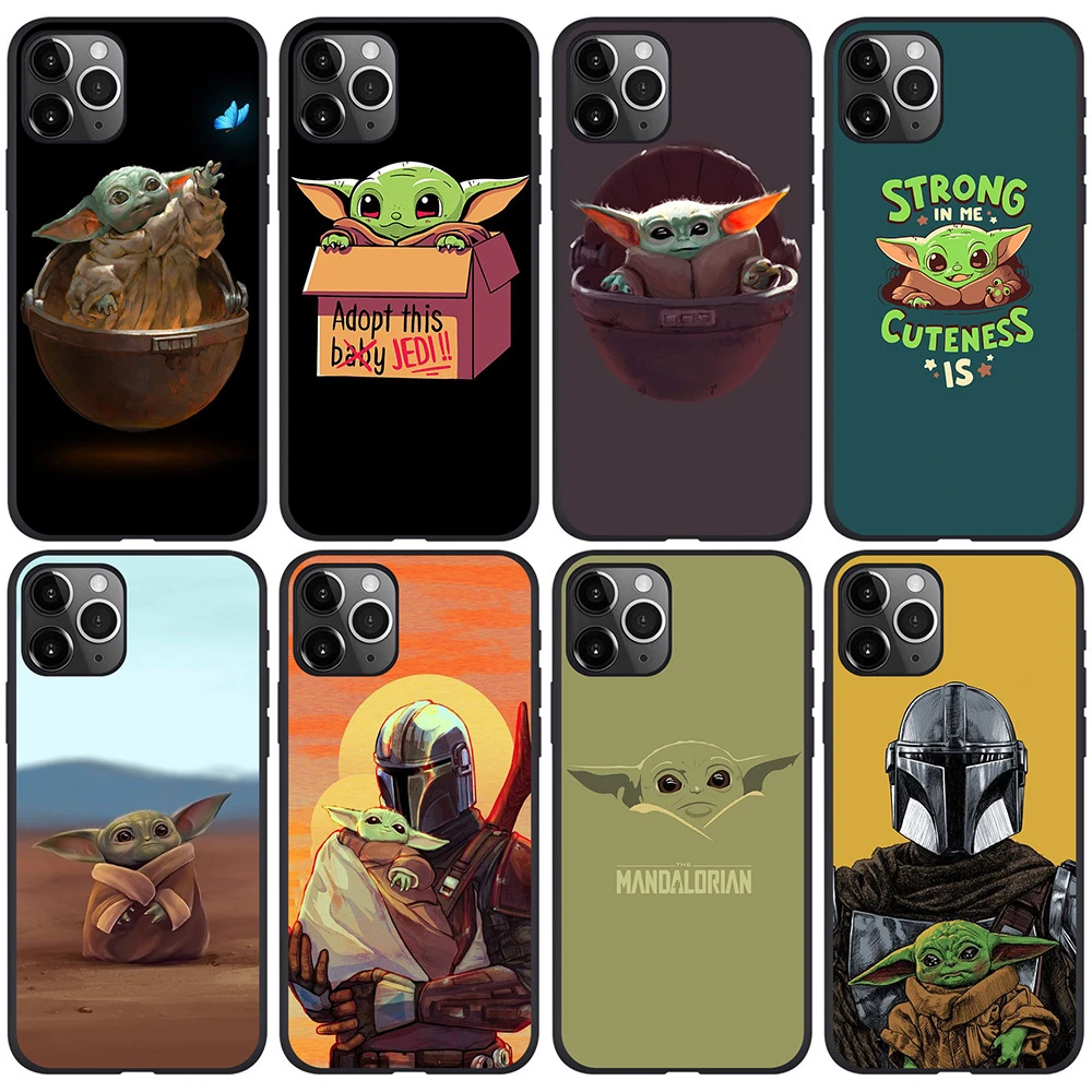 Dush Bebe Yoda Etuis Pour Iphone Dessin Anime Mignon Bebe Yoda Meme Mandalorien Silicone Pour Iphone 11 Pro Xs Max X Xr 7 8 6 Plus Couverture Arriere Aliexpress