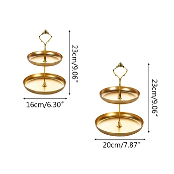 

Detachable Cake Stand European Style 2 Tier Pastry Cupcake Fruit Plate Serving