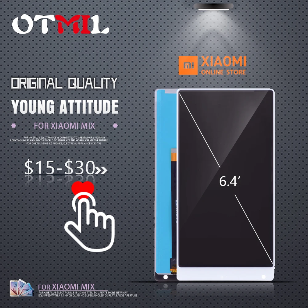 

6.4"Original LCD Display For XIAOMI Mi Mix LCD Touch Screen Digitizer Replacement for XIAOMI Mi Mix Display Mix LCD