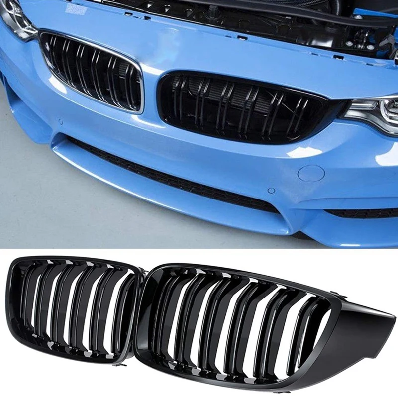 Передняя решетка для гриля для BMW 4 серии F32 F33 F36 F80 F82 двойная планка M4 спортивный стиль яркий черный