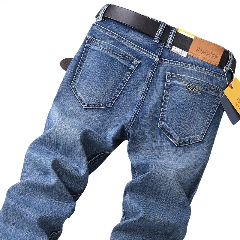 2022 Sulee Brand Autumn New Men Regular Fit Stretch Jeans Classic Style  Smoky Gray Fashion Casual Denim Pants Male Brand Trouse - Jeans - AliExpress