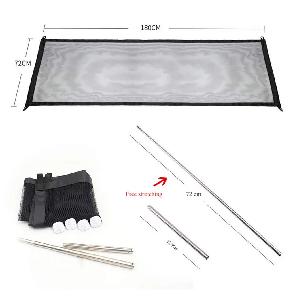 Portable Mesh Folding Safety Fence Gate Dog Safety Guard Gate Fences Indoor Pet Supplies Dog Cat Houses Mesh Gate Fence
