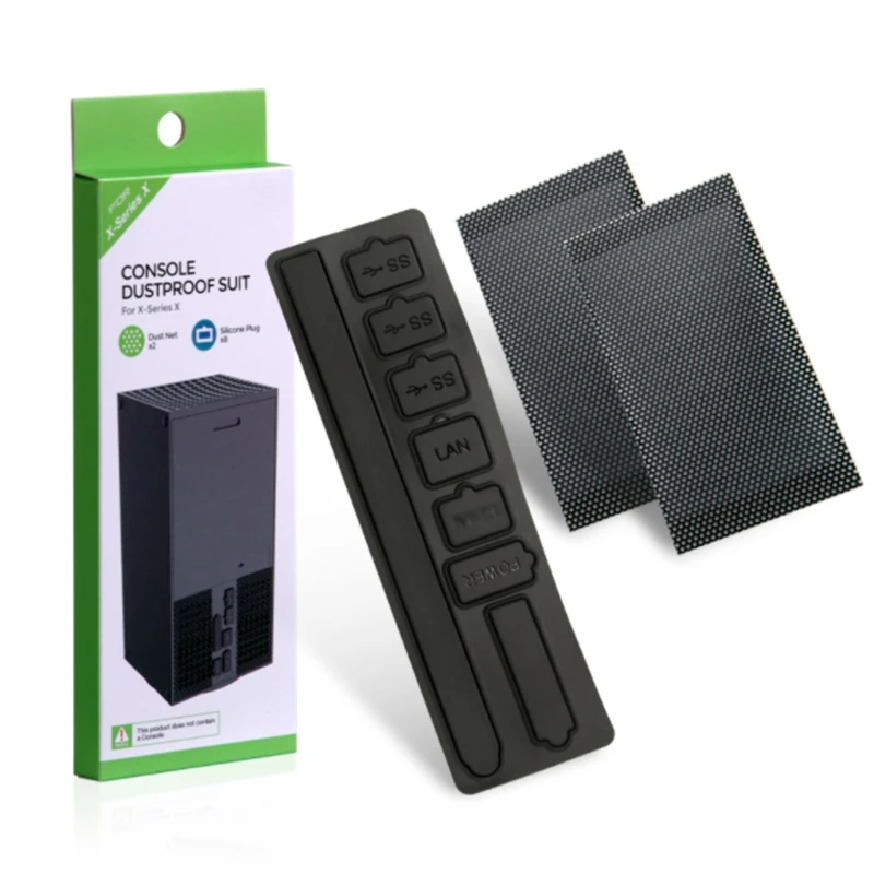 OOTDTY Dust Proof Cover Mesh Filter Jack Stopper Kit for X box Series Game Console Anti-dust Plugs Pack Protector Accessories |