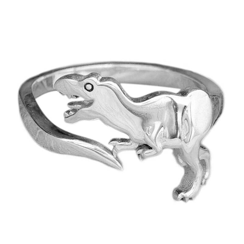 Ring Metal Silver Dragon Stegosaurus Jewelry Cute Animal Open Adjustable Rings Gift for Men Women Rings|Rings| - AliExpress