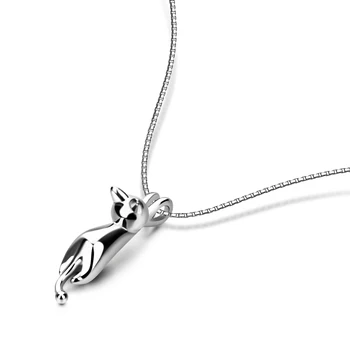 

Vintage cat Tassel Necklace & Pendant Fashion Solid 925 Sterling Silver Chain Chokers Necklace for Women Bohemian Jewelry