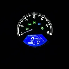 Черный 12000 об/мин Мотоцикл Универсальный ЖК-сигнал Спидометр Тахометр одометр Калибр крейсер Чоппер кафе гонщик старый Schoo