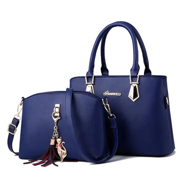 Брендовые женские композитный мешок кольцо вечерние кошелек женская сумка-мессенджер через плечо сумочки сумки Ленточки котенок орнамент - Цвет: Royal blue