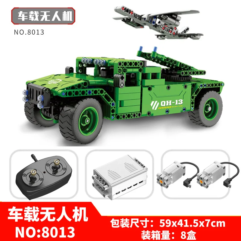 

QIHUI 8013 Car Mounted Unmanned Aerial Vehicle Children'S Educational Assembled Building Blocks Electric Remote Control Toy Boy