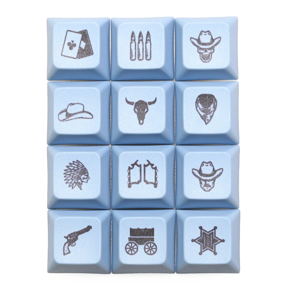 

WEST WORLD 12 key cowboy PBT Dye-sub keycap XDA profile for mechanical keyboard XD64 GH60 87 TKL 104 108 ansi xd96 xd84 jj40 50