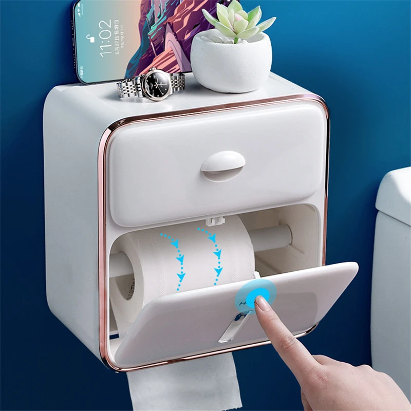 Waterproof Box Paper Towel Toilet Rack Wall Roll Holder Tissue Bathroom Storage Waterproof Box Paper Towel Toilet Rack Wall Roll Holder Tissue Bathroom Storage