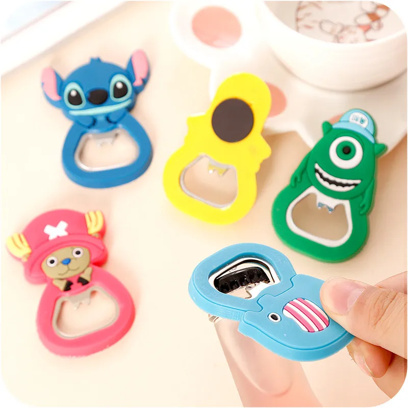 

Cartoon Bottle Opener PVC Soft Plastic Creative Cartoon Beer Opener Multi-functional Magnetic Opener Fridge Sticker