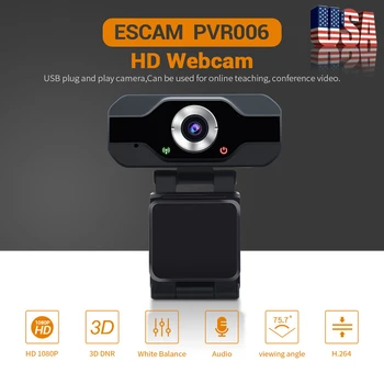 

PVR006 USB Webcam Full HD 1080P Web Camera With Noise Cancellation Microphone Skype Streaming Live Camera For Live Online Teach