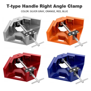 

Right Angle Clamp Corner Welding Hand Tools Portable T-type Handle Drilling 90 Degree DIY Photo Frame Aluminum Alloy Adjustable
