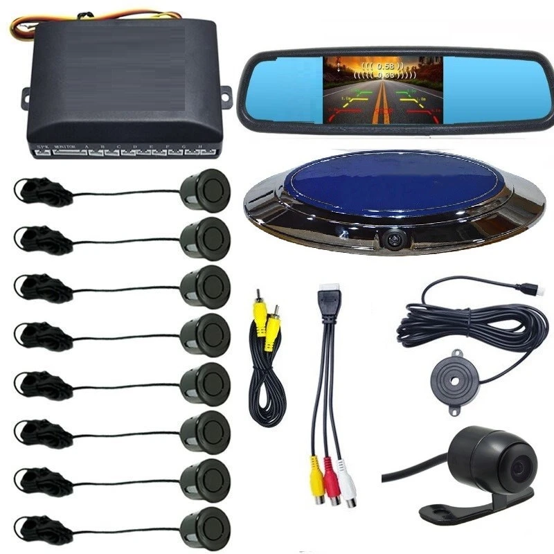4.3" LCD car FRONT REAR PARKING SENSOR VEDIO 8 Sensor Reversing Radar