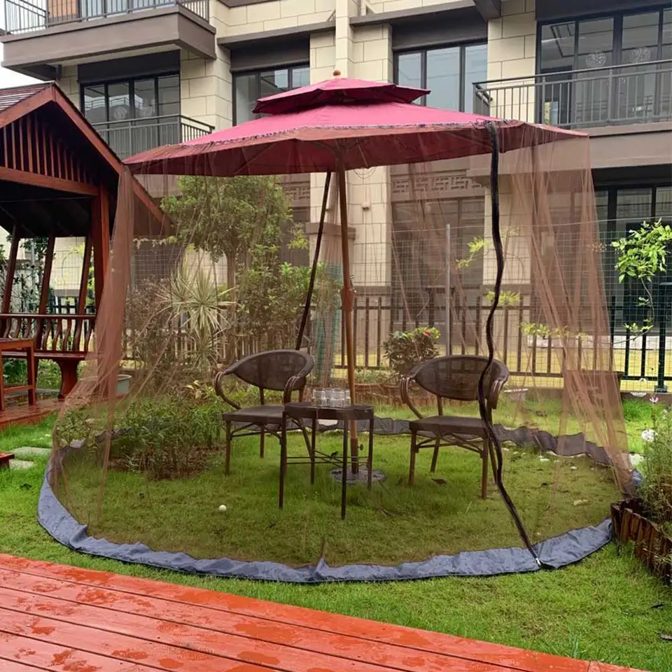 Universal Hanging Lawn Umbrella Mosquito Net Outdoor Patio Cover Courtyard Camping Polyester Mesh Cantilever Table Double Zipper Mosquito Net Aliexpress