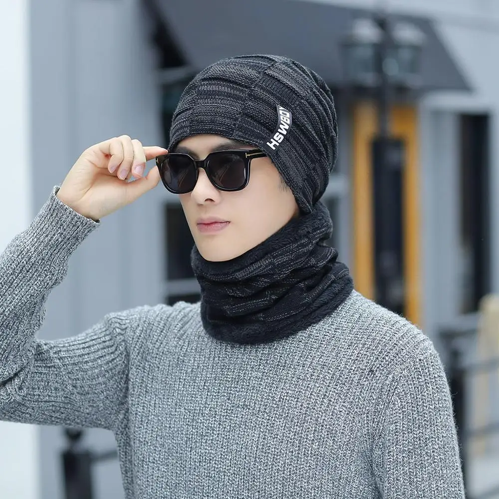 ELIfashion, зимний, мужской, женский, теплый, вязаный, прямоугольный, светильник, сетка, шапки и шейный платок, Повседневный, бархат, внутри, слой, шапка, мягкая и модная