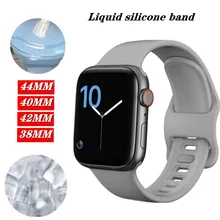 Для Apple Watch band 5 4 3 2 1 Спортивный мягкий жидкий силиконовый браслет жидкий резиновый сменный ремешок 38 42 мм для iwatch 40 44 мм