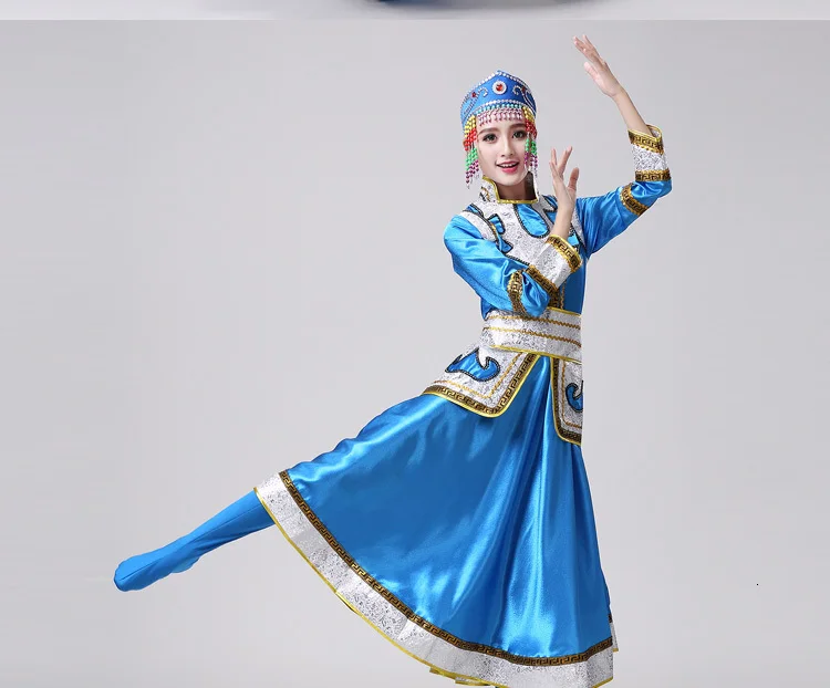 Монголия обслуживание Женщины взрослый этнический танец меньшинств одежда шоу обслуживание Внутренняя Монголия хор представление обслуживание пастбища платье