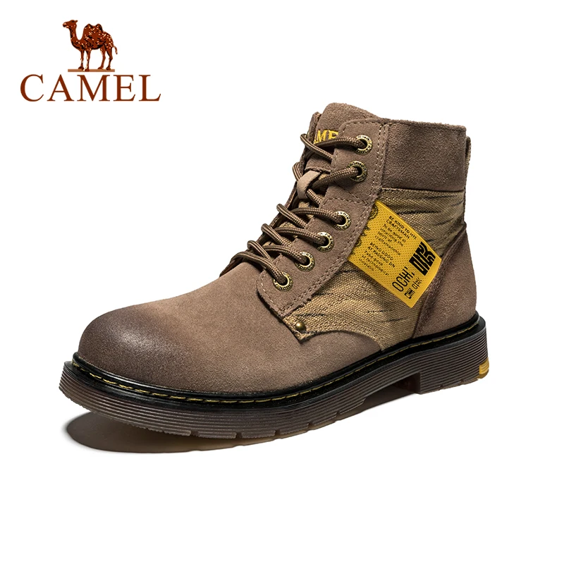CAMEL/мужские ботинки; качественные рабочие ботинки Martin из коровьей замши с мягкой амортизацией; армейские мужские ботинки; Botas Industriales