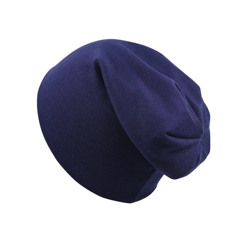 Новая детская шапка в стиле хип-хоп для уличных танцев, весенне-Осенняя детская шапка, шарф для мальчиков и девочек, вязаная шапка, зимняя теплая одноцветная детская шапка - Цвет: Navy blue