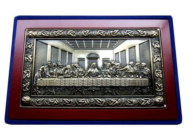 Высококлассный европейский дом металла да Винчи знаменитая картина Кулон Иисуса двенадцати столов вечернее украшение ресторана скульптура