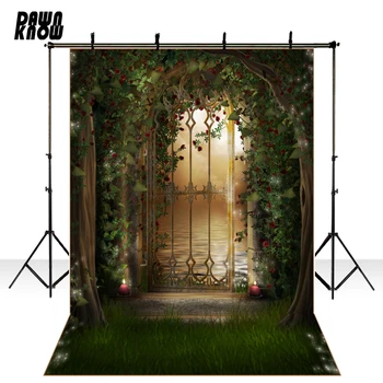 

DAWNKNOW Flower Fairy Tales For Children Vinyl Photography Background Garden Polyester Backdrop For Newborn Studio Photo F1640