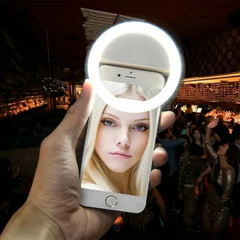 

Portable mini mobile phone LED self-timer flash lens beauty fill light self-timer camera smart phone