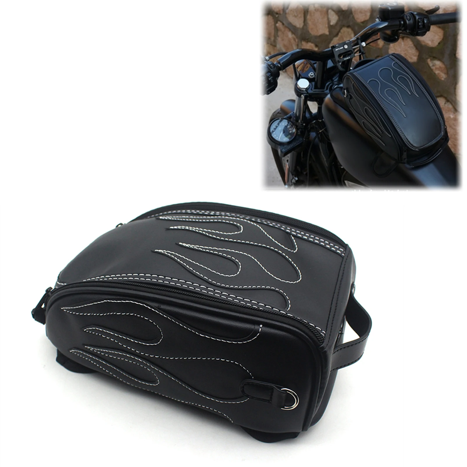 Toolkit Bag Leather Motorcycle Tank Cover Panel Bag Motorcycle