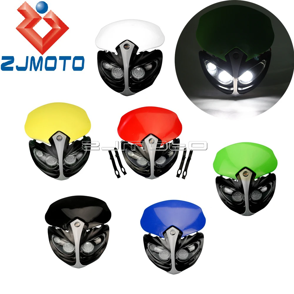 

Universal Motocross Dirt Bike LED Headlight Headlamp Fairing For Honda Yamaha Suzuki Kawaski DRZ RMZ WR YZF YZ KLX KX XR CRF
