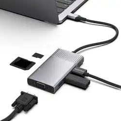 8 в 1 usb type-C концентратор к HDMI USB3.0 PD VGA карта памяти адаптер док-станция подходит для MAC OS и Android систем