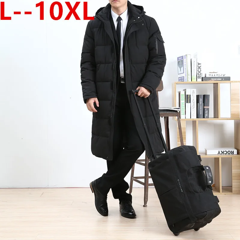 Большие размеры 8XL 7XL 6XL, Длинные парки, зимняя куртка для мужчин, новая теплая ветрозащитная Повседневная Верхняя одежда, хлопковое пальто, парки с большими карманами