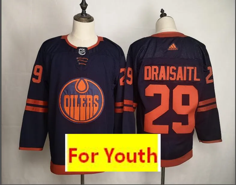 Сшитый Edmonton Youth#97 Connor McDavid#29 Leon Draisaitl#93 Nugent-Hopkins детский трикотаж