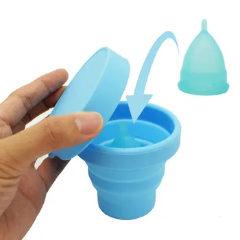 

Menstrual Sterilizing Cup Collapsible Silicone Cup flexible to clean Menstrual Cup Recyclable Camping Foldable Sterilizer Cup