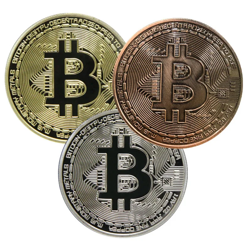 Позолоченная монета Биткоин Коллекционная художественная коллекция подарок физический памятный Casascius бит BTC Металл Античная имитация