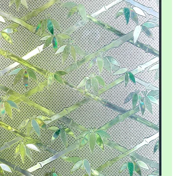 

Tinted 3D Bamboo Pattern No Glue Static Decorative Privacy Window Film for Stained Glass Self-Adhesive Film Static Glass Sticker