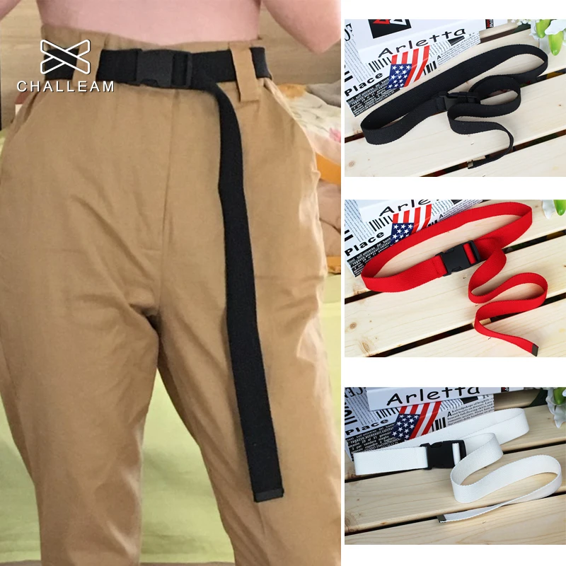 Men Canvas Belt Plastic Buckle Tactical 