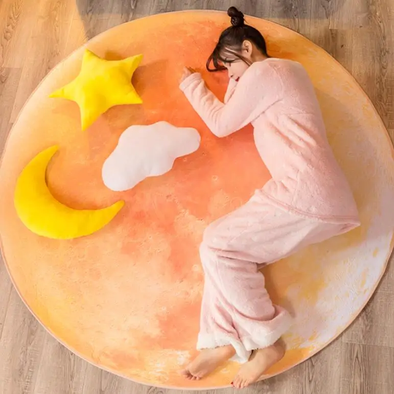 INS, круглый ковер, 3D принт, земля, планета, мягкие ковры, Противоскользящие коврики, коврики для компьютерного стула, коврик для детской комнаты, домашний декор