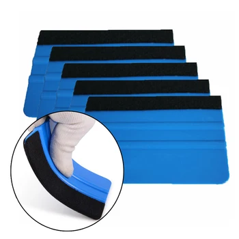 

10*7cm Plastic Scraper Kit Anti scratch Set Applicator Wrap Blue+Black PP