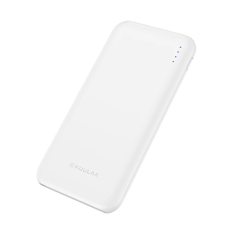 KUULAA power Bank 10000 mAh Портативная зарядка power bank 10000 mAh повербанк внешнее зарядное usb-устройство для аккумулятора для Xiaomi Mi 9 8 iPhone - Цвет: White