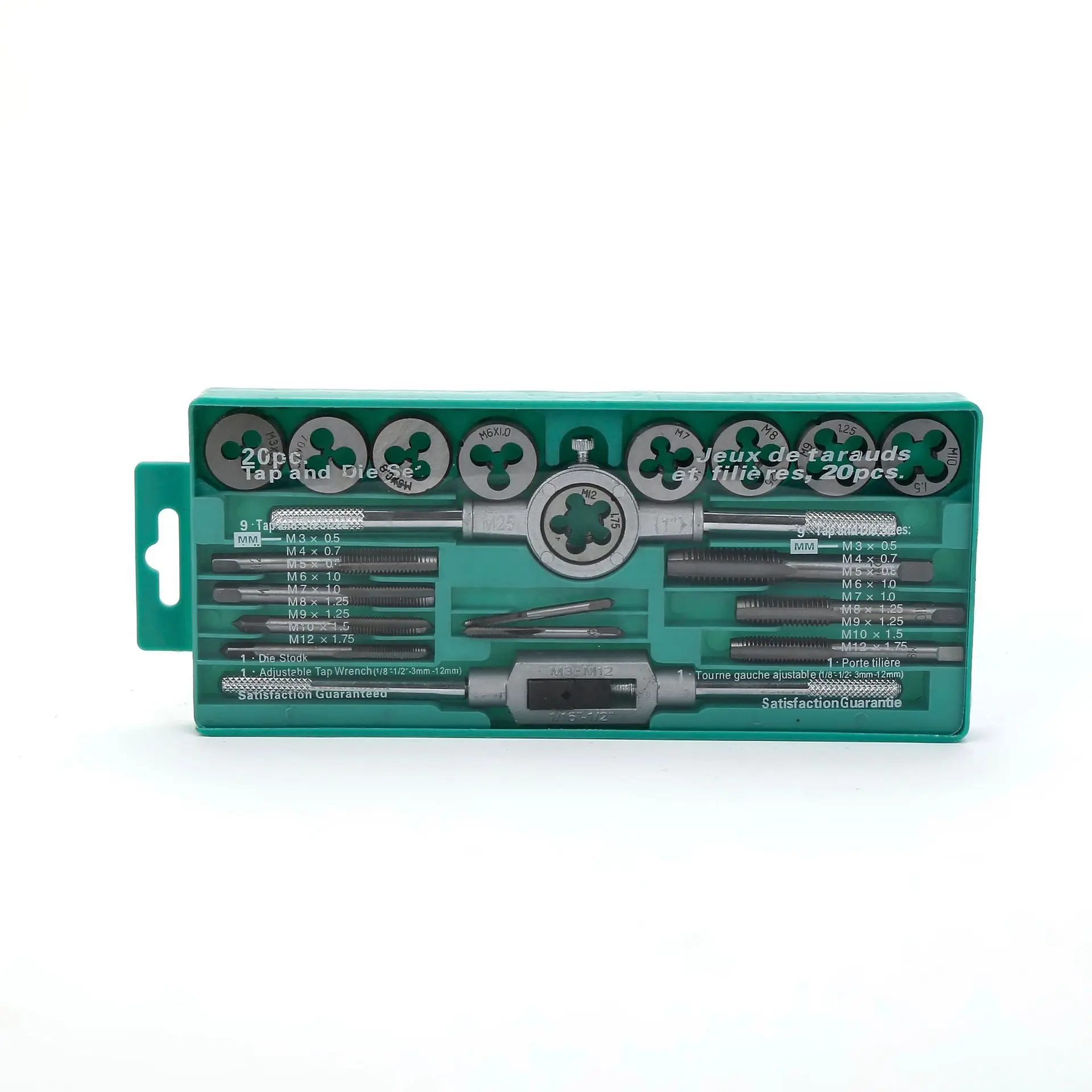 

20 Pieces Tap And Screw Die Suite Metric M3-M12 Taps Die Thread Tap Set