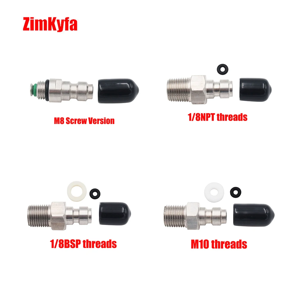 Paintball PCP Stainless Steel 8mm Fill Nipple One Way Foster 1/8NPT or 1/8BSPP