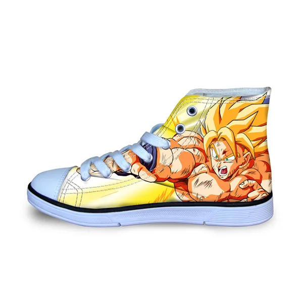 ELVISWORDS Dragon Z Ball мужские кроссовки с вулканизированной подошвой крутой Жемчуг дракона Супер Синий персонаж сын Goku vegeta мужские высокие парусиновые туфли - Цвет: H660AK
