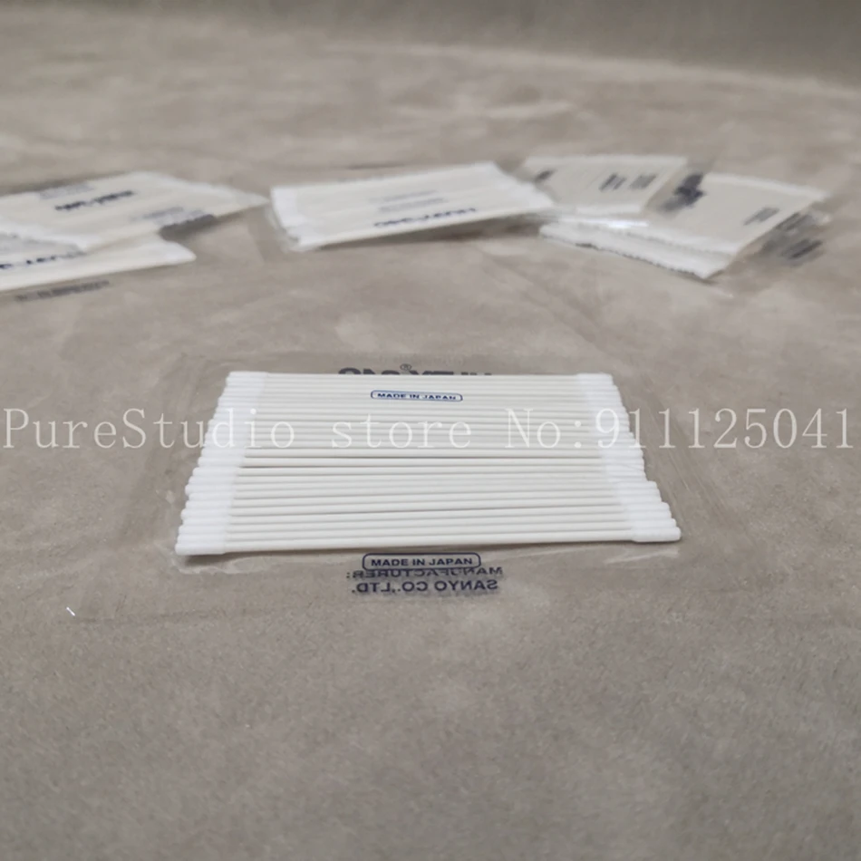 Original 100bags ( 25pcs/bag ) HUBY-340 BB-012，Small flat head swab，Paper Handle Cotton Cleaning Industrial Swab