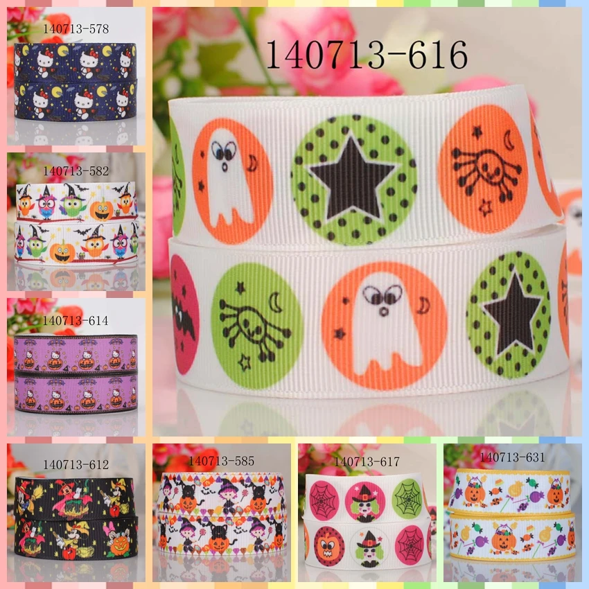 

10yards -different sizes -Holloween pattern Pumpkin ribbon printed Grosgrain cartoon ribbon