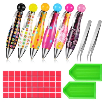 

60Pcs Diamond Painting Tools Kit Included 5D Diamond Point Drill Pens Glue Clay Rhinestone Plate Tweezers for DIY Craft