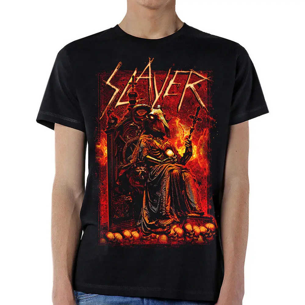 Slayer Egyptian Throne Tom Araya Thrash Metal ufficiale Uomo maglietta unisex 100% Cotton Short Sleeves Tee Shirts |