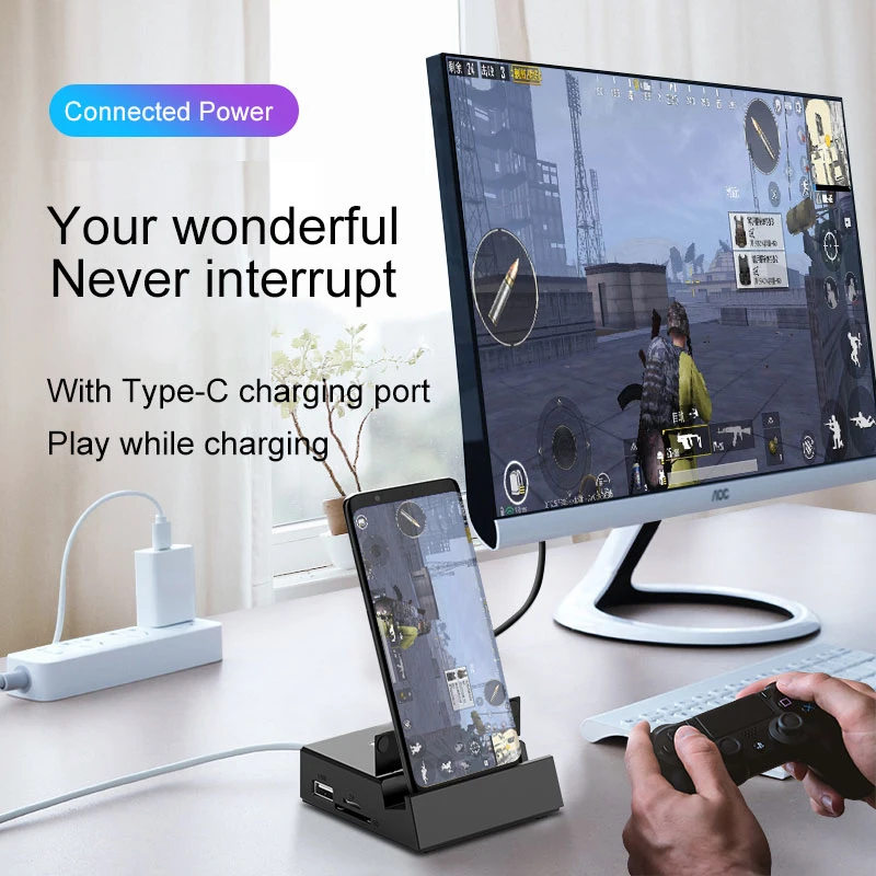 USB к HDMI/кард-ридер док-станция адаптер питания для huawei P30 P20 Pro usb type-C концентратор док-станция для samsung S10 S9 Dex Pad