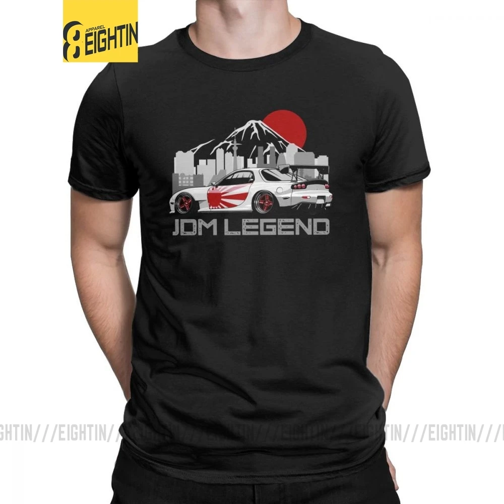 Najtaniej Męskie RX7 JDM t shirty japońskie samochody Sportcar Engine t shirty unikalne wokół szyi koszule z krótkimi rękawami oczyszczona bawełna Tee Shirt