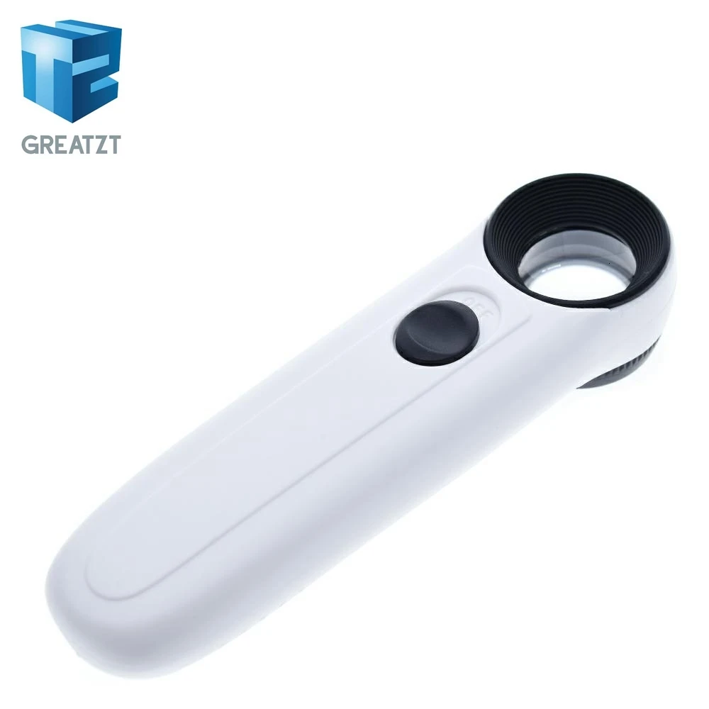 GREATZT 15X ручная стеклянная лупа увеличительное стекло портативный карманный инструмент профессиональный с 2 светодиодный светильник