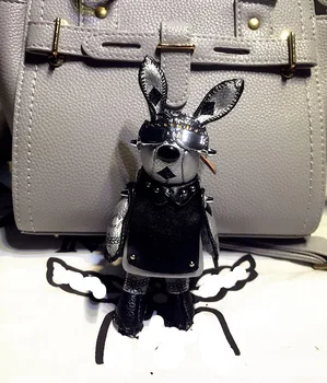 

Pendant Backpack Female Keyring Bag Pendant Mink Plush Car Keychain Korean Version Cool Sunglasses Cape Space Rabbit Key Chain